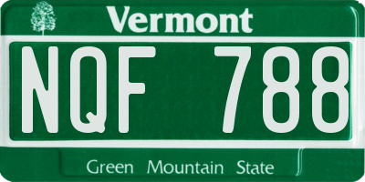 VT license plate NQF788