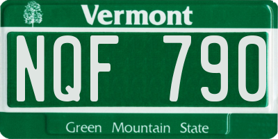 VT license plate NQF790