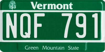 VT license plate NQF791