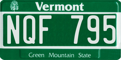 VT license plate NQF795