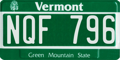 VT license plate NQF796