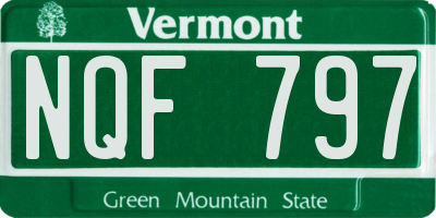 VT license plate NQF797