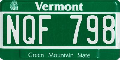 VT license plate NQF798