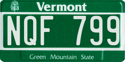 VT license plate NQF799