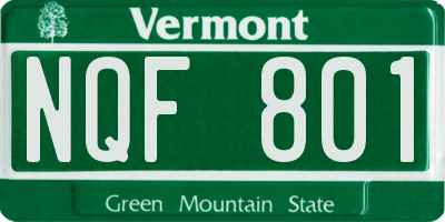VT license plate NQF801
