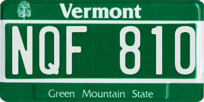 VT license plate NQF810