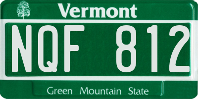 VT license plate NQF812