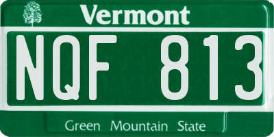 VT license plate NQF813