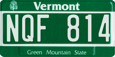 VT license plate NQF814