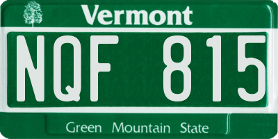 VT license plate NQF815