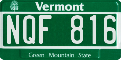 VT license plate NQF816