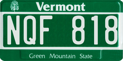 VT license plate NQF818