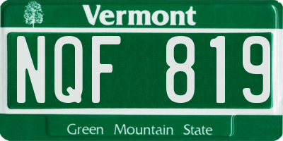 VT license plate NQF819