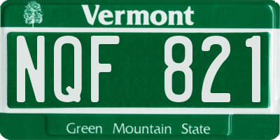 VT license plate NQF821