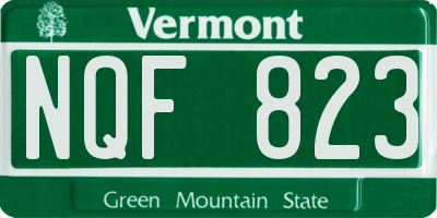 VT license plate NQF823