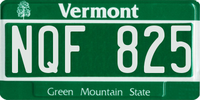 VT license plate NQF825