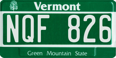 VT license plate NQF826