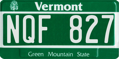 VT license plate NQF827