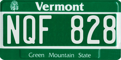 VT license plate NQF828