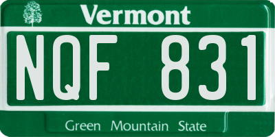 VT license plate NQF831