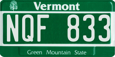 VT license plate NQF833