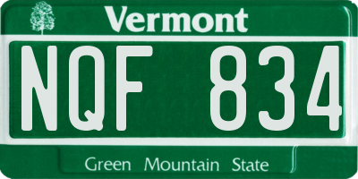 VT license plate NQF834