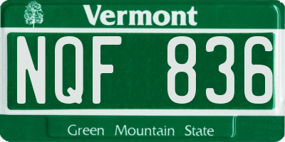 VT license plate NQF836