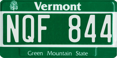 VT license plate NQF844