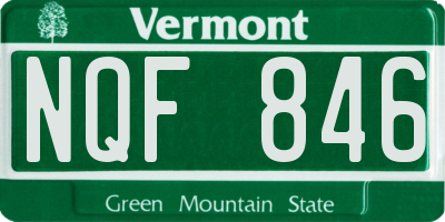 VT license plate NQF846