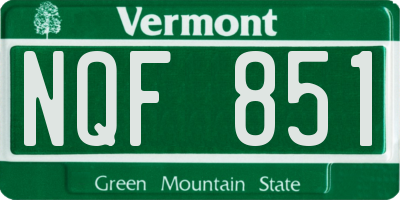 VT license plate NQF851