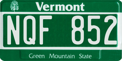 VT license plate NQF852