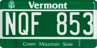 VT license plate NQF853