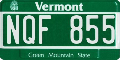 VT license plate NQF855