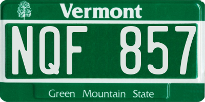 VT license plate NQF857