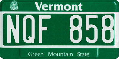VT license plate NQF858