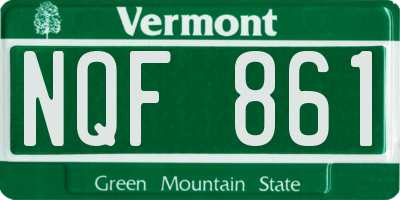 VT license plate NQF861