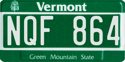 VT license plate NQF864
