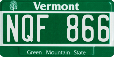 VT license plate NQF866