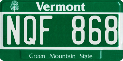 VT license plate NQF868