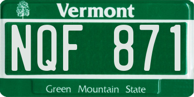 VT license plate NQF871