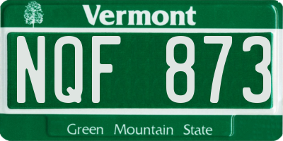 VT license plate NQF873