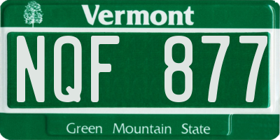 VT license plate NQF877