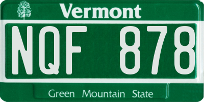 VT license plate NQF878