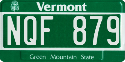 VT license plate NQF879
