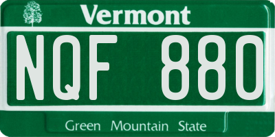 VT license plate NQF880