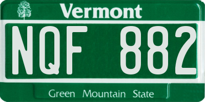 VT license plate NQF882
