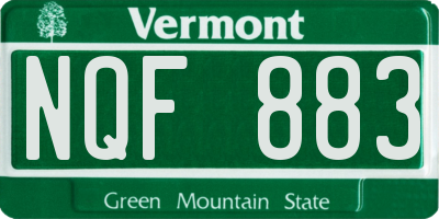 VT license plate NQF883