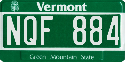 VT license plate NQF884