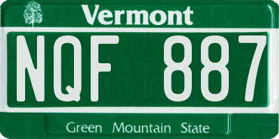 VT license plate NQF887