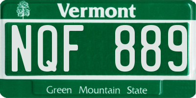 VT license plate NQF889